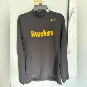 Nike NFL On field Steelers Dri-Fit mock neck pullover. Black. Size large.